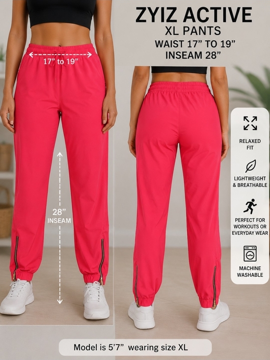Zyia Active Pants - ZYIA ACTIVE Red Relaxed Track Joggers for Women
